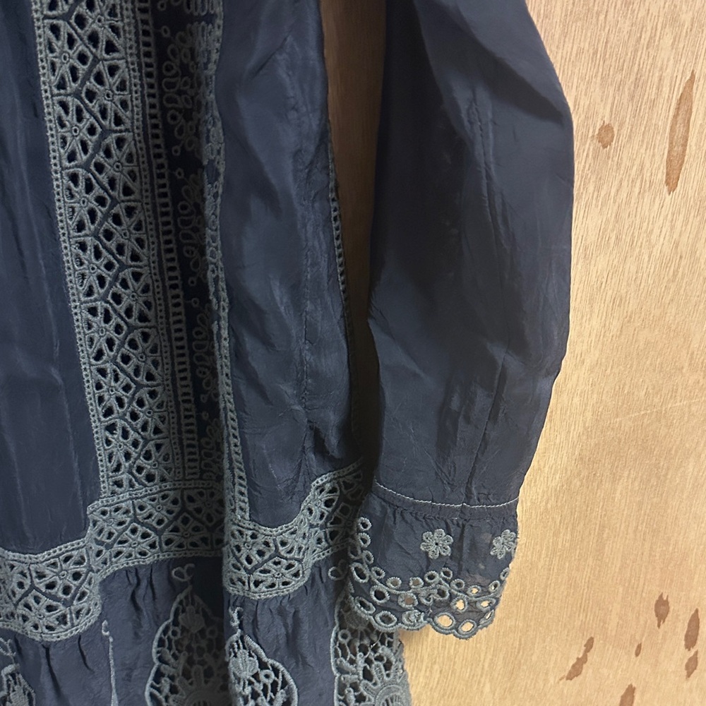 Johnny Was Black Blouse with Floral Embroidery - Picture 6 of 9